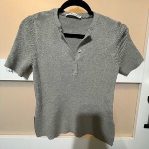 Abercrombie & Fitch Light Gray Ribbed Top